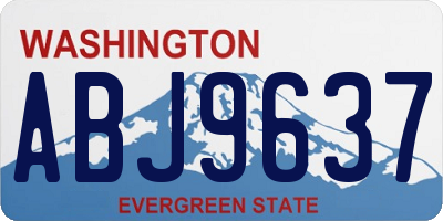 WA license plate ABJ9637