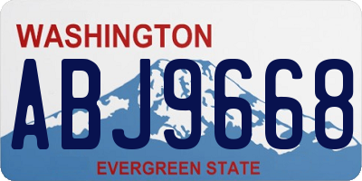 WA license plate ABJ9668