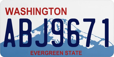 WA license plate ABJ9671