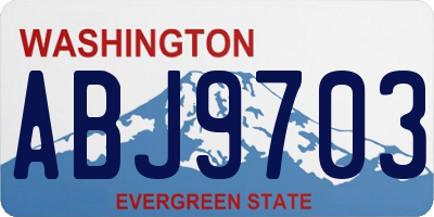 WA license plate ABJ9703