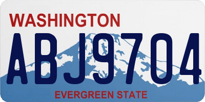 WA license plate ABJ9704