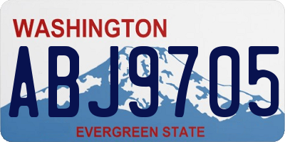 WA license plate ABJ9705