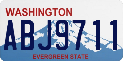 WA license plate ABJ9711