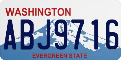 WA license plate ABJ9716