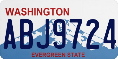 WA license plate ABJ9724