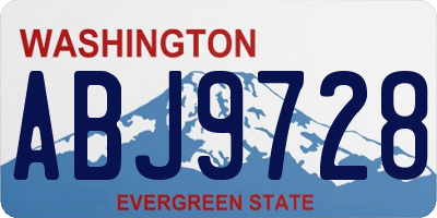 WA license plate ABJ9728