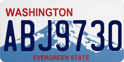 WA license plate ABJ9730