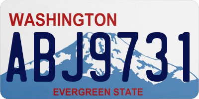 WA license plate ABJ9731