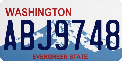 WA license plate ABJ9748