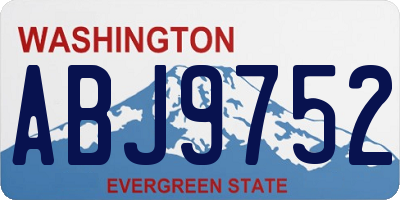 WA license plate ABJ9752