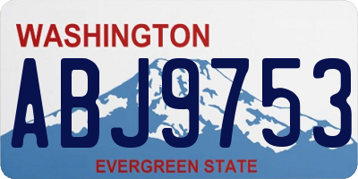 WA license plate ABJ9753