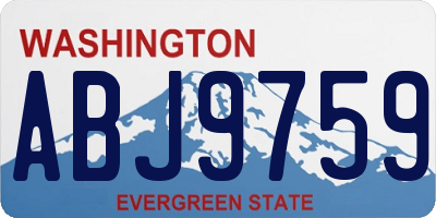 WA license plate ABJ9759