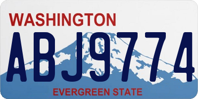 WA license plate ABJ9774
