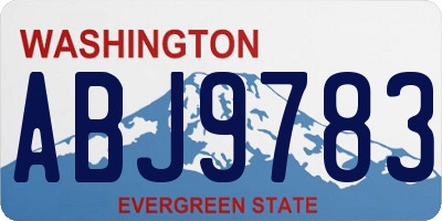 WA license plate ABJ9783