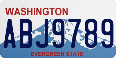 WA license plate ABJ9789
