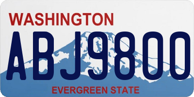 WA license plate ABJ9800