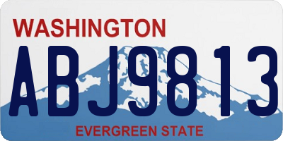 WA license plate ABJ9813