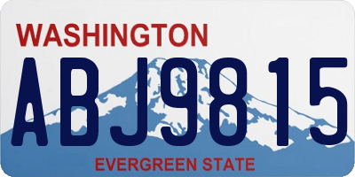 WA license plate ABJ9815