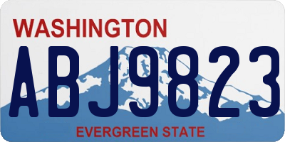 WA license plate ABJ9823