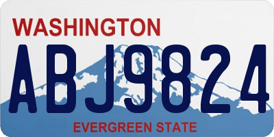 WA license plate ABJ9824