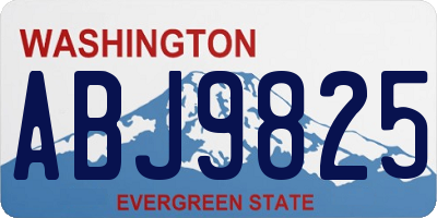 WA license plate ABJ9825