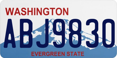 WA license plate ABJ9830