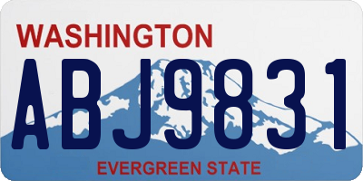 WA license plate ABJ9831