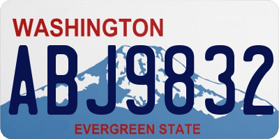 WA license plate ABJ9832
