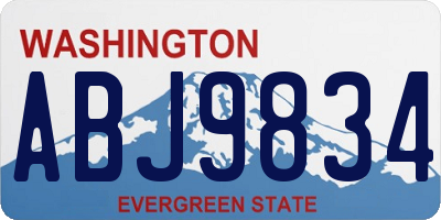 WA license plate ABJ9834