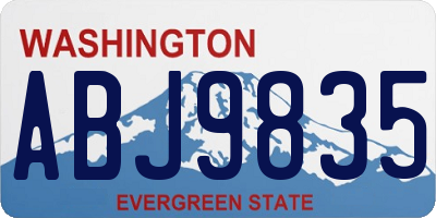 WA license plate ABJ9835
