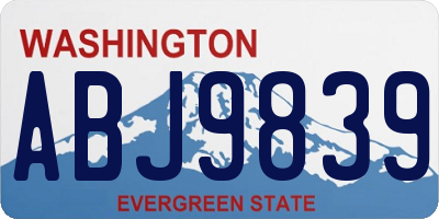 WA license plate ABJ9839