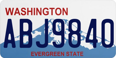WA license plate ABJ9840