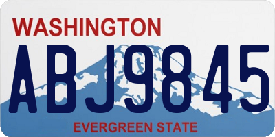 WA license plate ABJ9845