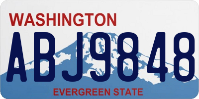 WA license plate ABJ9848