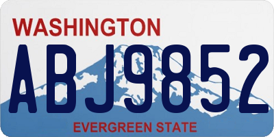WA license plate ABJ9852