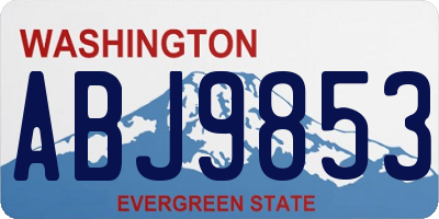 WA license plate ABJ9853