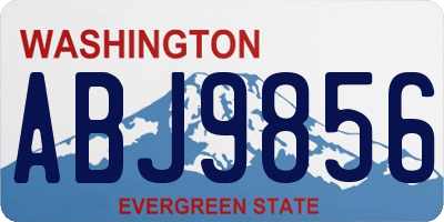 WA license plate ABJ9856