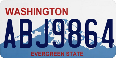 WA license plate ABJ9864