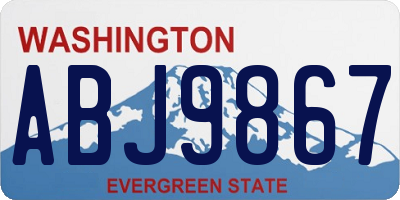WA license plate ABJ9867