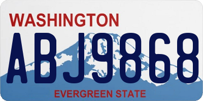WA license plate ABJ9868