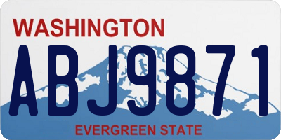 WA license plate ABJ9871