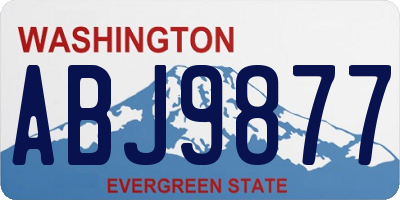 WA license plate ABJ9877