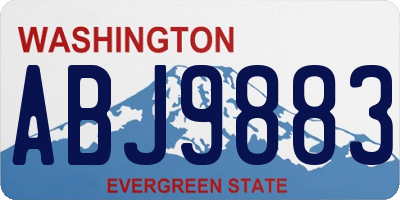 WA license plate ABJ9883