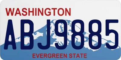 WA license plate ABJ9885