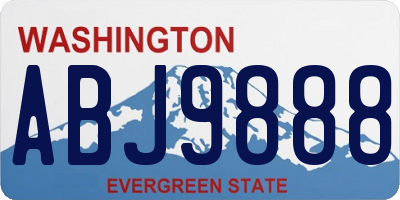 WA license plate ABJ9888