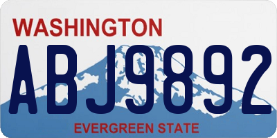 WA license plate ABJ9892