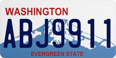 WA license plate ABJ9911