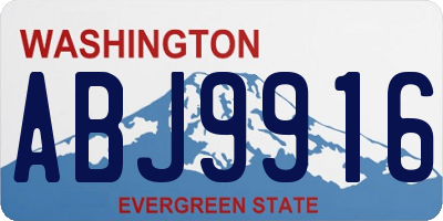 WA license plate ABJ9916