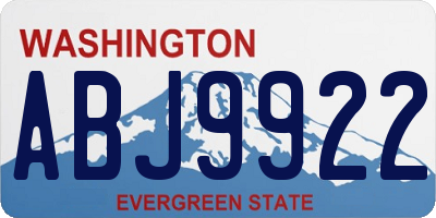 WA license plate ABJ9922