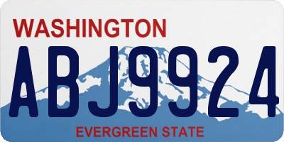 WA license plate ABJ9924